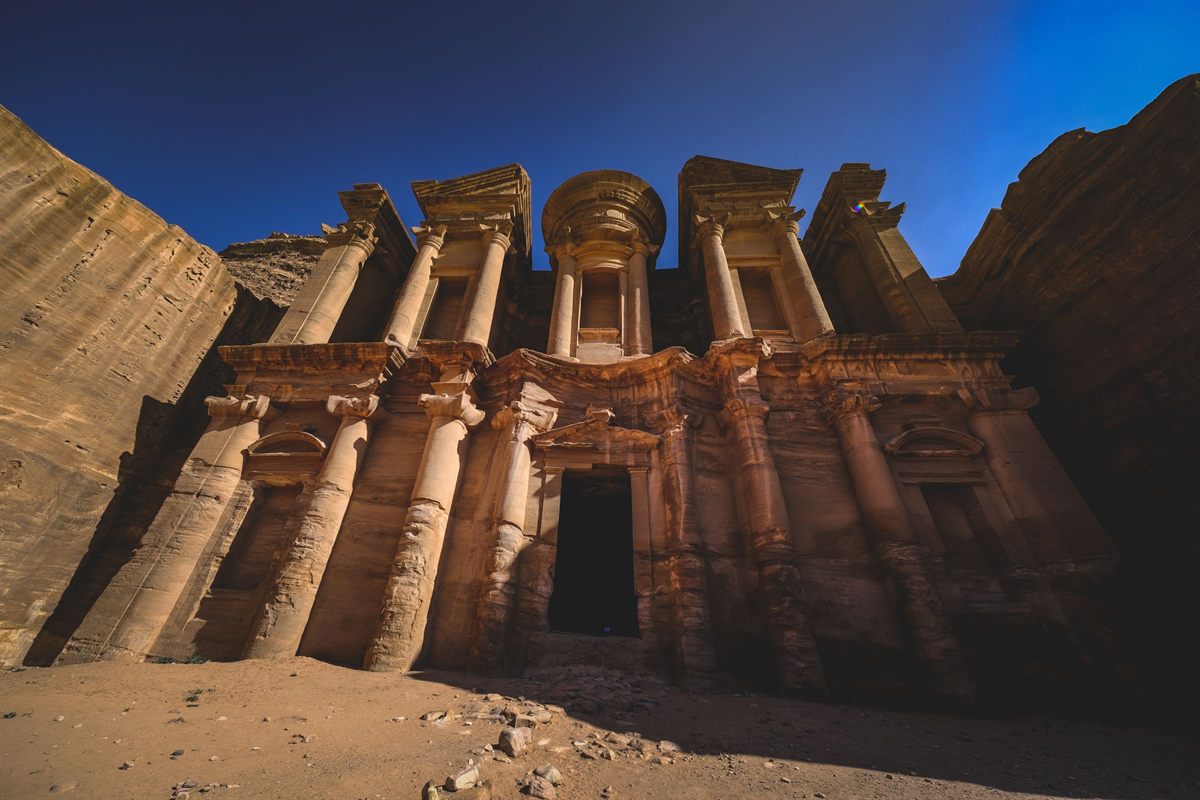 Rock-cut facade at Petra